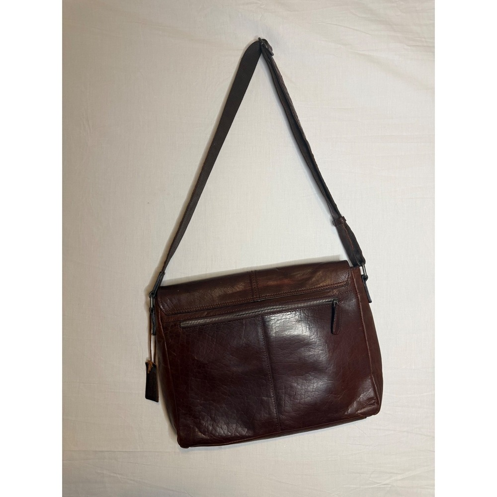 Unbranded Brown Genuine Leather Messenger Bag Crossbody Laptop Tech Satchel - Picture 2 of 8